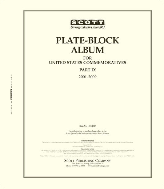 Scott US Commemorative Plate Blocks 2001-2009