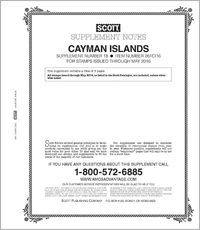 Scott Cayman Islands 2016 Supp #18
