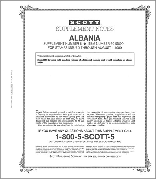 Scott Albania 1999 #6