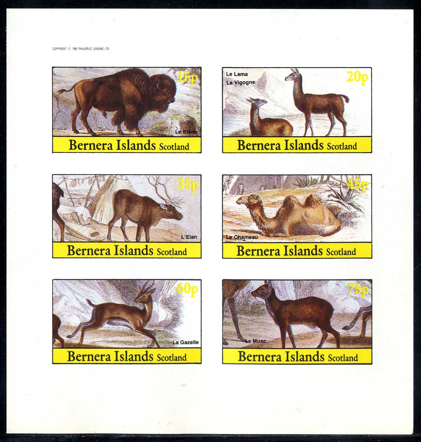 Bernera Animals Of Various Countries Imperf