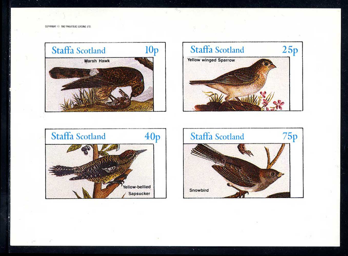 Staffa Various US Birds Imperf
