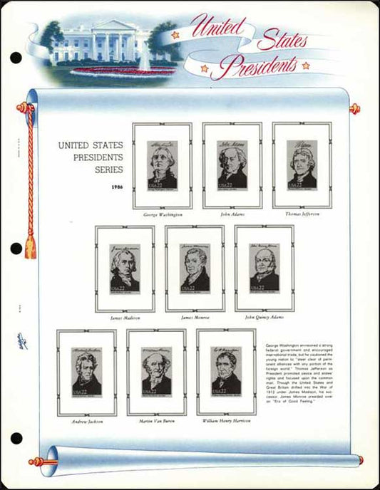 White Ace Presidents 1986 Souvenir Sheet