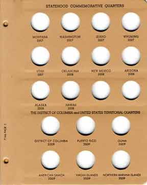 Dansco US Territorial & DC Quarter Refill Page #1