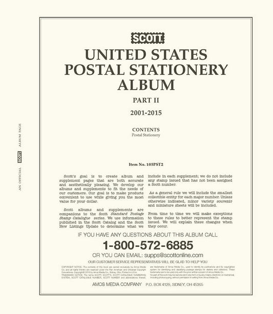 Scott US Postal Stationery 2001-2015